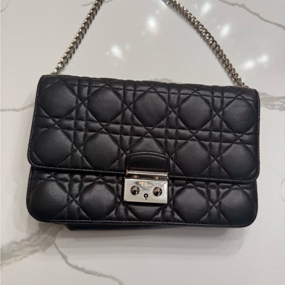 Dior Handbags - CHRISTIAN DIOR Lambskin Cannage Miss Dior Promenade Pouch Black